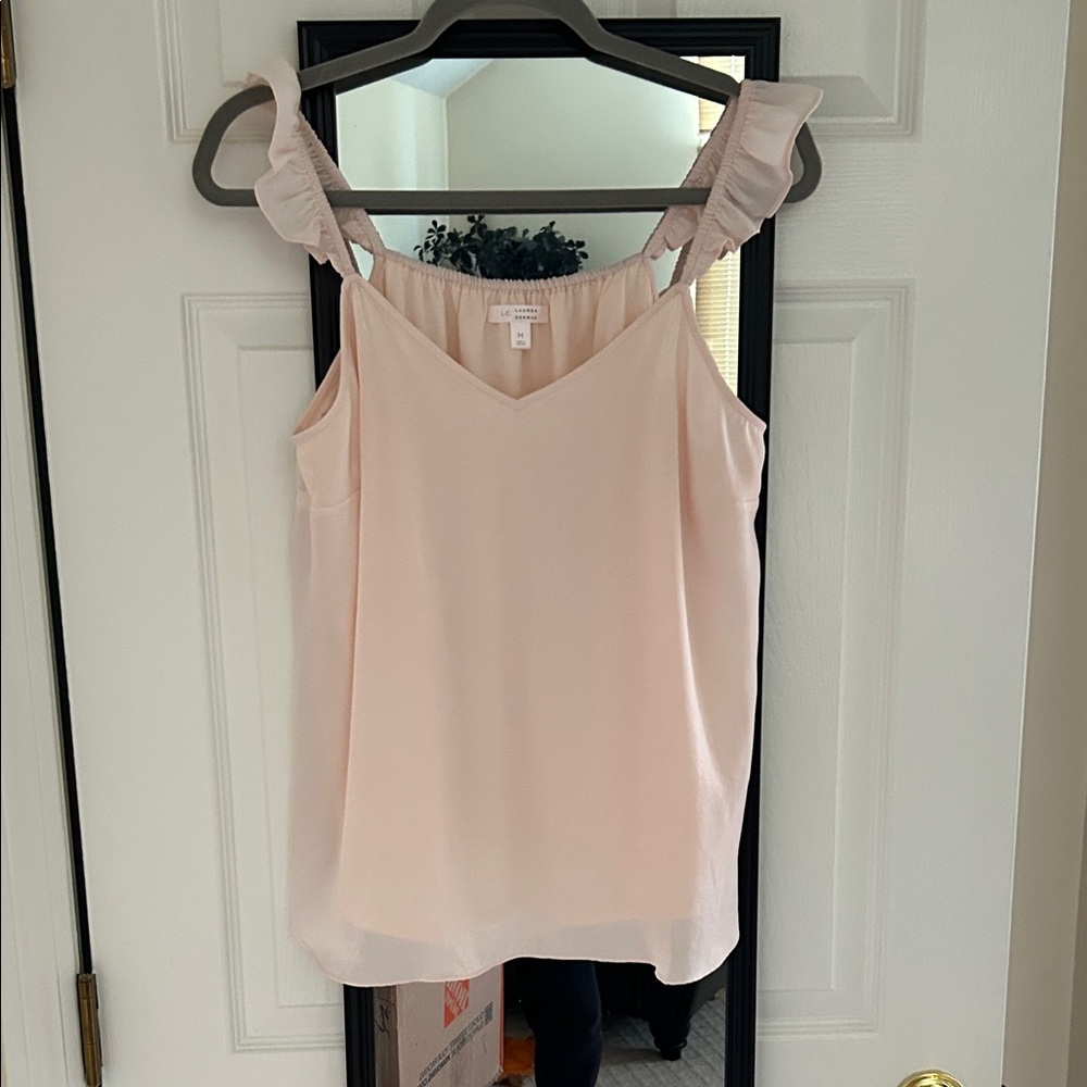 LC by Lauren Conrad Chic Blush Ruffle Strap Camisole